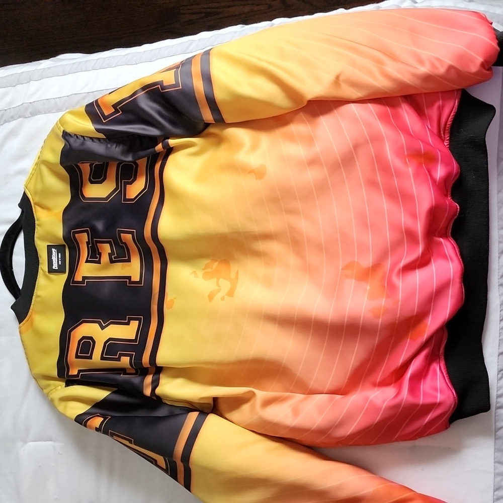 Fresh Hoods Bomber Jacket L Pink/Yello